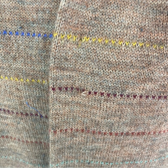 Vintage USA Union Made Scarf Wool? Blend Fringe Brown Striped 8X60” Winter - Picture 4 of 6